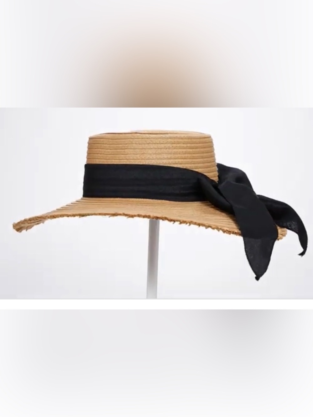 Sun n Sand Women's Tan Paperbraid Floppy Hat with Black Band NWT - Picture 5 of 5